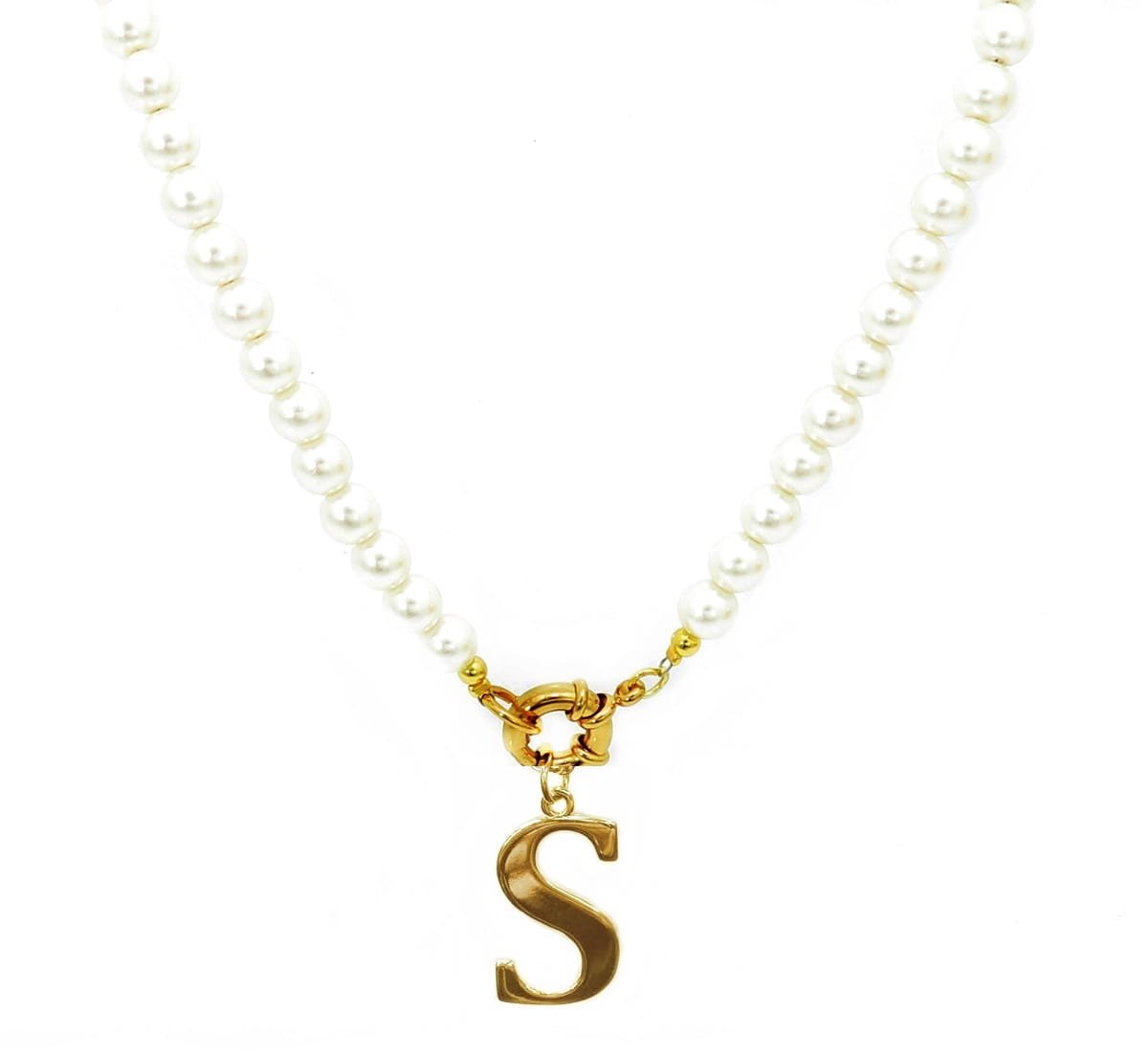 Jewellery > Women's Jewellery > NecklacesPearl necklace with golden letter 4.0cm