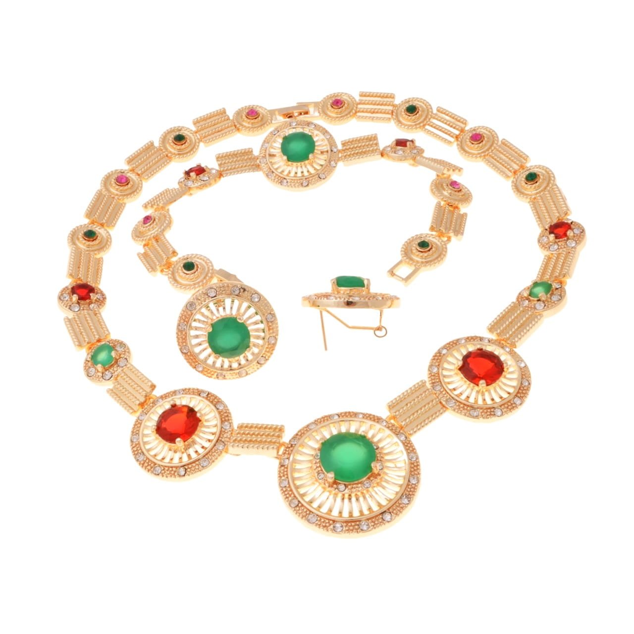 Jewellery > Women's Jewellery > SetsGold-plated set with colored zircons 3